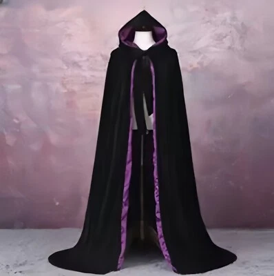 Halloween Terciopelo Vampiro Juegos con disfraces Capa Gótico Con Capucha Disfraz Fiesta Medieval Foto 1 de 4