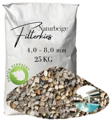 AQUAGRAN® Filtersand beige 25 kg Filterkies Papiersack Pool Filter 4,0-8,0 mm - Bild 1 von 4