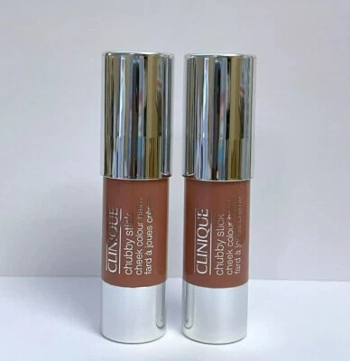 Bálsamo Clinique Chubby Stick color mejilla - 01 AMP'D UP APPLE - Tamaño de viaje - Paquete de 2 Foto 1 de 2