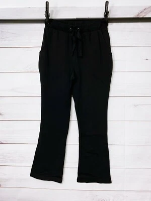 Pantalones de mujer Roaman talla 12 negros delanteros planos con cordón bolsillos de tiro alto Foto 1 de 4