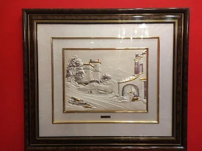 Grande quadro Bassorilievo su lamina d'argento 925 Artista: Diamanti - Immagine 1 di 4