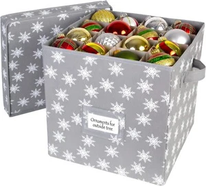 Weihnachtsschmuck Aufbewahrungsbox mit Reißverschlüssen - für bis zu 64 3" Ornamente - Bild 1 von 23