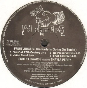 Edren Edwards - Fruit Juices - Feat. Shayla Perry - 1992 Partners IN CRIME USA - Picture 1 of 2