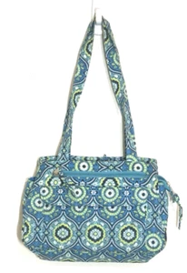 Country Print Cotton Medium Purse Four Seasons Handbag Co. Ohio Blue/White/Green - Picture 1 of 7