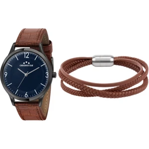 OROLOGIO UOMO CHRONOSTAR E BRACCIALE CHIUSURA MAGNETE, CASSA 39mm QUADRANTE BLU - Foto 1 di 4