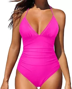 Holipick Women Tummy Control One Piece Swimsuit Sexy Bathing Suit Halter... - Picture 1 of 8