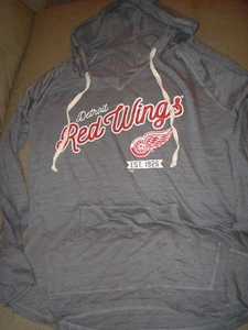 NHL MUJER DETRIOT ALAS ROJAS GRIS TRIBEND CON CAPUCHA - Imagen 1 de 5