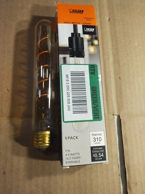 40-Watt Equiv. T10 Dimmable Spiral Tubular E26 Clear Edison LED Bulb Soft White - Image 1 of 4