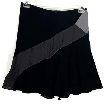 Studio M Women's Size 4 A-Line Skirt Black/Gray Sheer Mini Rayon 1M10A11 - Image 1 of 4