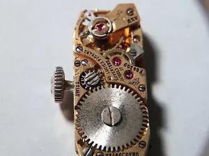 used rectangle Lucien Picard-Piccard watch movement for parts 17j. - Picture 1 of 4