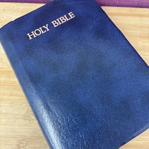 Holy Bible KJV King James Version Nelson Words of Christ in Red 1982 Navy Blue - Picture 1 of 9