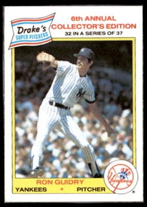 1986 Drake's Big Hitters #32 Ron Guidry - Picture 1 of 2