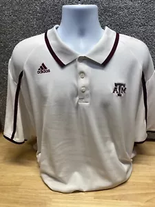 Adidas Climalite Texas Aggies A&M Polo Shirt Mens 4XL White Burgundy College - Picture 1 of 13