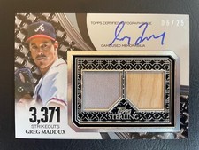 Greg Maddux 2023 Topps Sterling Game Used Jersey Bat Auto /25
