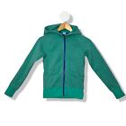 Athleta girl hangout front zip athlesiure hoodie teal heather size 7 small 