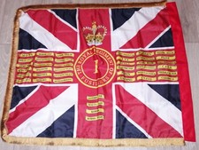 The Royal Regiment of Fusiliers 1st battalion Queens colours flag.