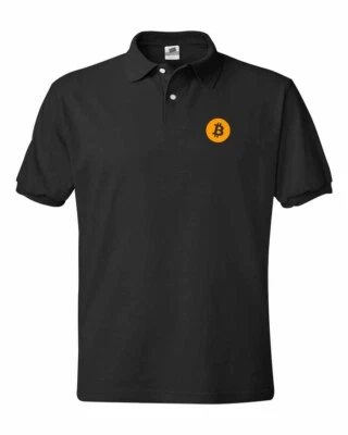 Camisas polo de criptomonedas con logotipo de Bitcoin S-5XL Foto 1 de 2