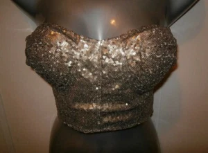 Ladies Gold Sequin Boob Tube size 14- New With Tags - Picture 1 of 3