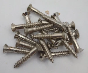 #8 x 1" Nickel Plated Oval Head Slotted Steel Wood Screws (20) Packs #csp10 - Picture 1 of 2
