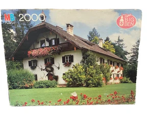 Vintage 1986 MB Super Big Ben 2000 Piece Jigsaw Puzzle Salzburg, Austria Cottage - Picture 1 of 9