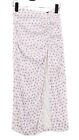 Zara Women's Maxi Skirt XS White Floral Viscose with Elastane Long Maxi