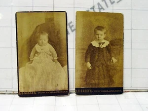 2x antique photo baby infant portrait O.K. Bakken New Richland Minnesota MN cdv - Bild 1 von 3