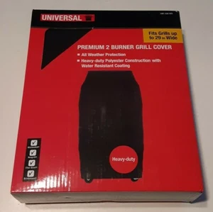 Universal Premium 2-Burner Gas Grill Cover New Fits Grills Up To 29 Inches Wide - Picture 1 of 2