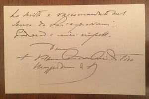 Biglietto autografo di Vittorio Amedeo Ranuzzi de' Bianchi - Picture 1 of 1