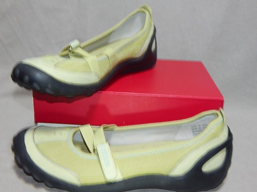 Mocassini donna taglia 7M Privo by Clarks verde tessuto e pelle mary janes scarpe 7