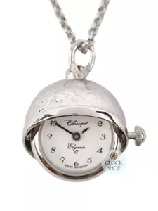 20mm Rhodium Womens Ball Pendant Watch By CLASSIQUE (Arabic) - Picture 1 of 4