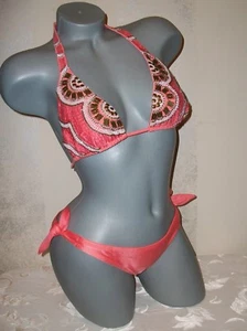  Costume da bagno bikini Victoria Secret VIX impreziosito da fiori dorati M/L - Foto 1 di 6