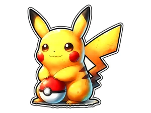 Pikachu und Poke Ball niedlich wasserdicht Vinyl Aufkleber Abziehbild gestanzt - Bild 1 von 1