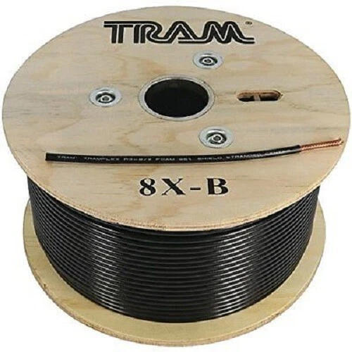 200' ft Black Coax Cable Low Loss RG8X Bare Copper Braid Center Conductor 8XB - Image 1 of 1