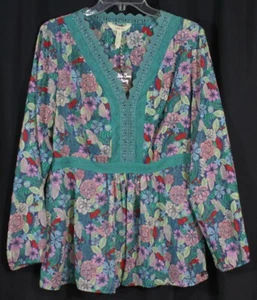Blusa túnica superior Matilda Jane Kookaburra borde bordado campesino semi transparente L - Imagen 1 de 10