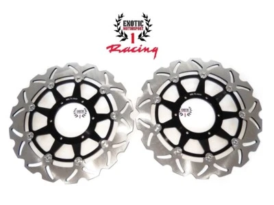 2 Front Brake Disc Rotors  For Honda RVT1000R RC51 2000-2007 Wave Rotors Black - Image 1 of 4