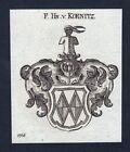 Koenitz Knitz Thringen Franken Bayern Wappen Adel coat of arms engraving