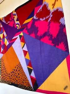 MISSONI PAREO FOULARD 140x140 COTONE ORIGINALE 1980's Made In Italy - Foto 1 di 5