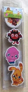 BNIP New Moshi Monster Set of 4 Erasers - Gang, Super Diavlo, Poppet, Katsuma - Picture 1 of 6