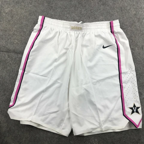Nike Vanderbilt Commodores Shorts Men 40 White Pink Basketball Player Issued h7 Cover