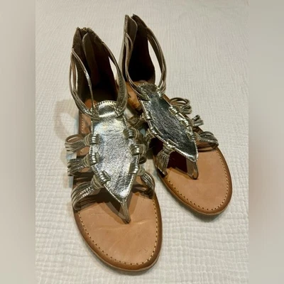 Sandalias planas de cuero dorado con tiras de gladiador Seychelles talla 9,5 Foto 1 de 4
