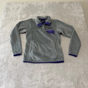 Maglione donna Patagonia piccolo grigio leggero Synchilla Snap-T in pile - Foto 1 di 9