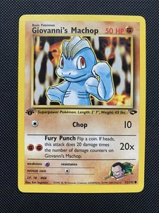 1st Edition Giovanni's Machop 72/132 - Gym Challenge - Common - Pokemon - NM - Picture 1 of 2