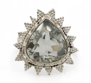 4 kt natürlicher weißer Topas 925 massiver echter Sterlingsilber Ring Größe 8 @20-2 - Bild 1 von 3