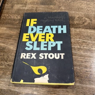 If Death Ever Slept a Nero Wolfe Novel by Rex Stout 1957 HBDJ BCE Murder Mystery Foto 1 de 4
