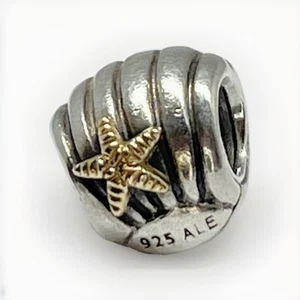 Authentischer Pandora Sterlingsilber & Muschel 14k SEESTERN CHARM #790249 - Bild 1 von 6