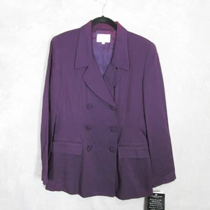Hugo Buscati Collection Blazer Womens 10 Purple Double Breasted Jacket New - Picture 1 of 9