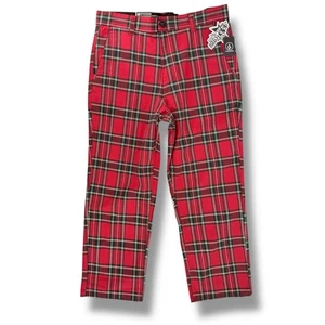 Volcom Ent Noa Deane Hose Pants Herren Gr. 32 x 28 rot kariert Punk Grunge Band - Bild 1 von 8
