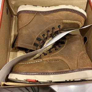 BRUNT Marin Men's 6" Unlined Soft Toe Work Boot - Brown - Size 7 - WR, HR, EH - Picture 1 of 6