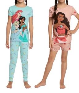 Disney Prinzessin Neu mit Etikett 4-teiliges Figur Kurzarm Baumwolle Pyjama Set Baumwolle 3T - Bild 1 von 6