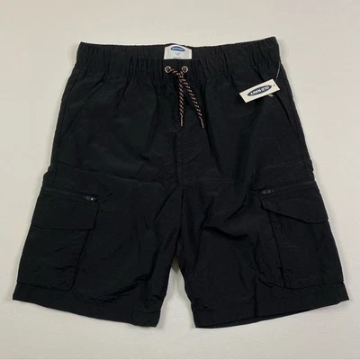 NEW Old Navy Cargo Shorts Boys XL Black Nylon Stretch Drawstring Lightweight - Image 1 of 4